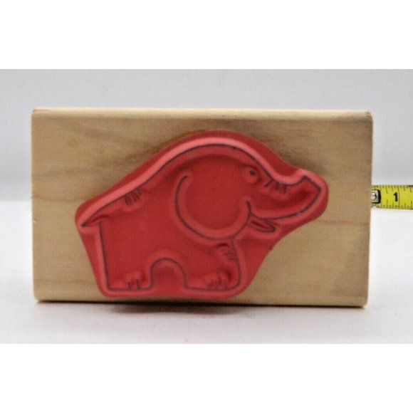 Stamp "Happy Elephant" #D1006 Stampendous ©2000 2¾" x 1 ½" - Picture 2 of 5